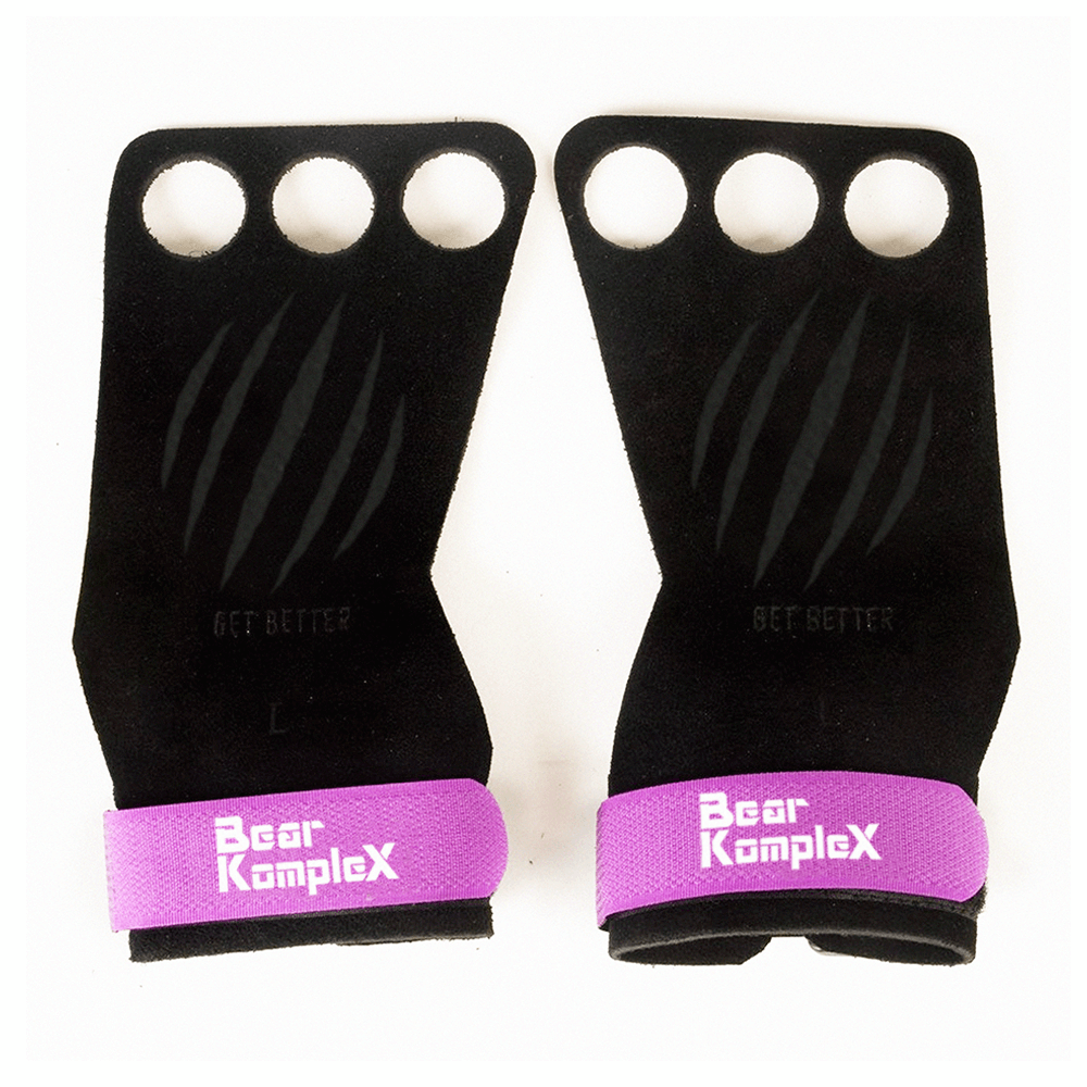 Bear KompleX 3-Hole Hand Grips Black with Purple