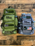 Showing both size backpacks next to each other