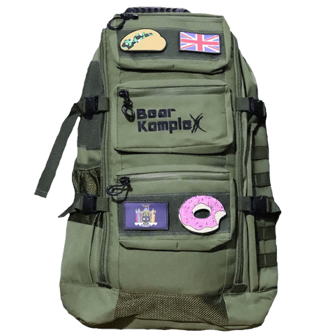 bear komplex mini backpack Military Grade Tactical Backpack, 50L, Black, MOLLE Webbing a shoe compartment for sneakers Top fitness backpack - Bear